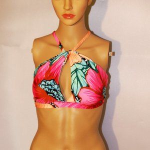 Peek A Boo Bikini Top Bright Tropical NWT
